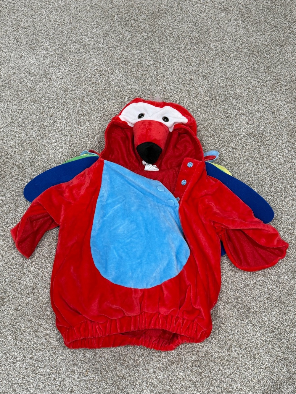 Red Parrot Kids Costume with Blue Chest
